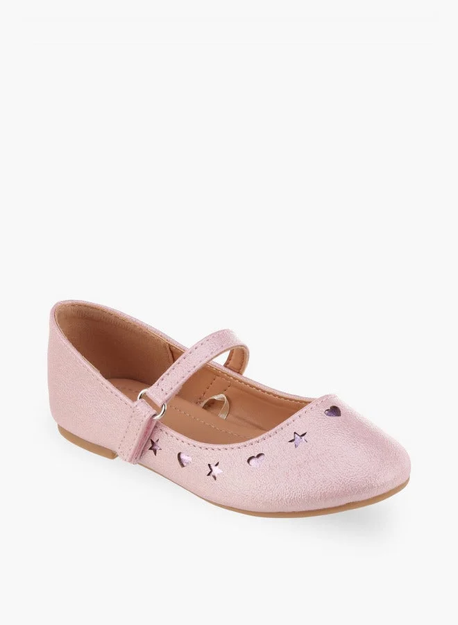 Flora Bella By Shoexpress Girls Cutout Detail Hook & Loop Mary Jane Shoes