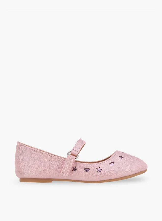 Flora Bella By Shoexpress Girls Cutout Detail Hook & Loop Mary Jane Shoes