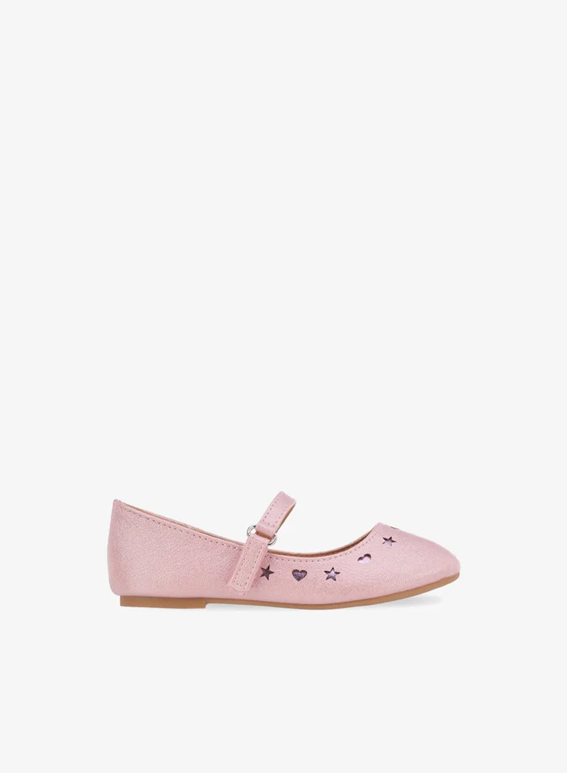 Flora Bella By Shoexpress Girls Cutout Detail Hook & Loop Mary Jane Shoes