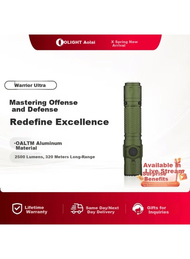 Olight Warrior Ultra Tactical Flashlight High Brightness Long Range Strobe Waterproof Hiking Torch - Image 1