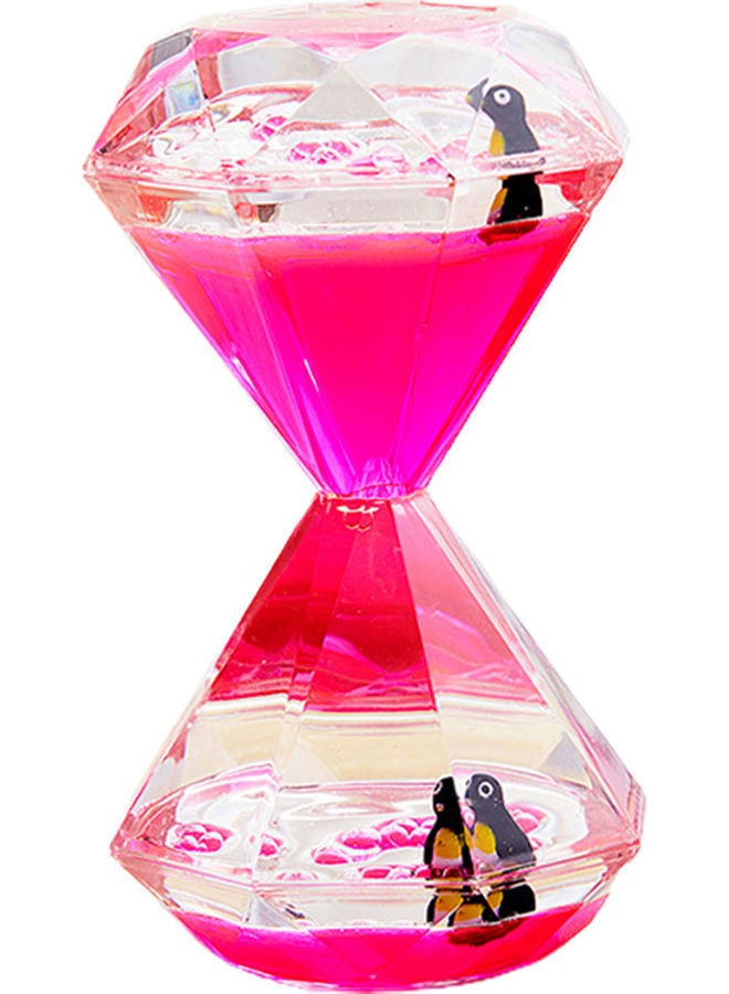 Y&D Hexagonal Shape Oil Drop Hourglass for Decor Pink/Clear