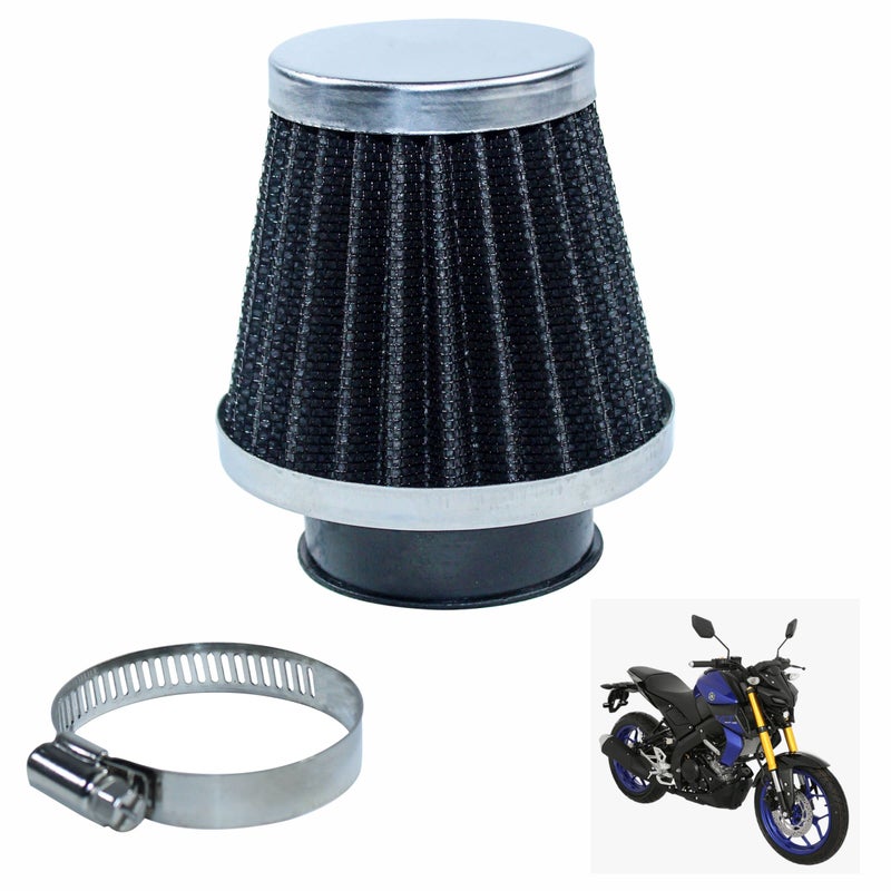Asryd Motorcycle Air Filter Pods, Motorcycle Air Filter 42mm Round Tapered Clamp-on Pod Intake Filter Cleaner For Yamaha MT 15 (Pack of 1), BLACK - Image 5
