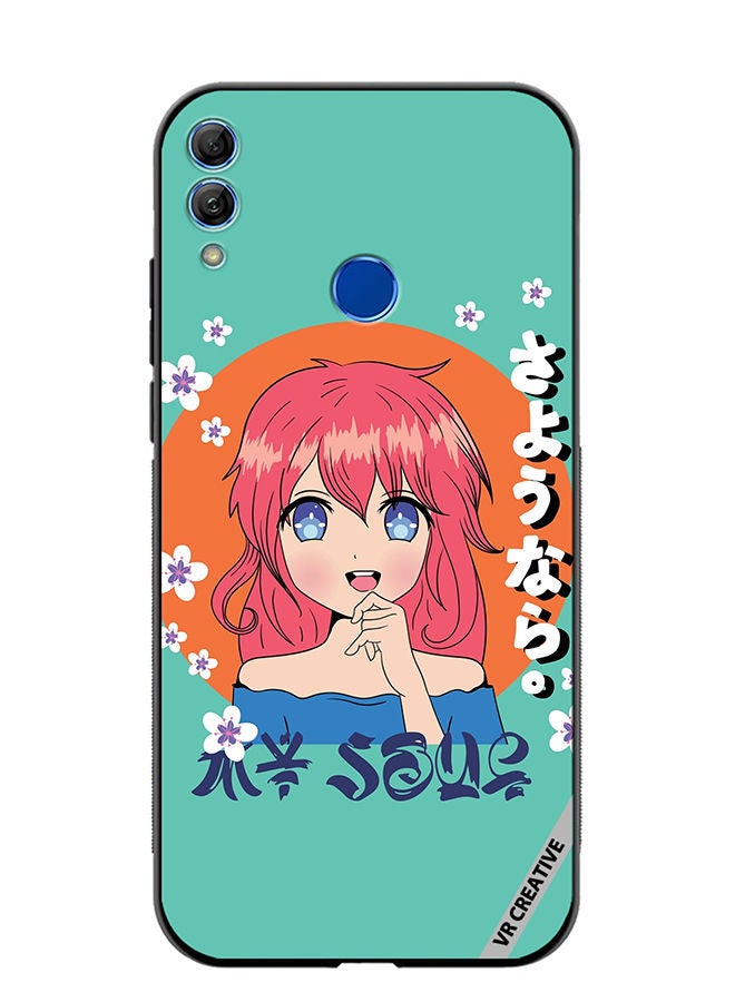 Protective Case Cover For Honor 10 Lite Japanese Gril Text Means Good Bye Design Multicolour