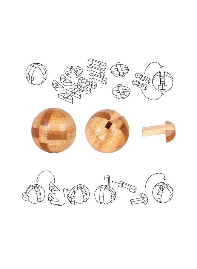 VolksRose 12pcs Wooden Brain Teaser Puzzles, IQ Challenge Puzzle Games, Logic Smart Mind Puzzle Box Lock Toy Removing Assembling 3D Small Puzzle Gift Set for Adults Teenagers Kids, 1.8inch 4.5cm - Image 3