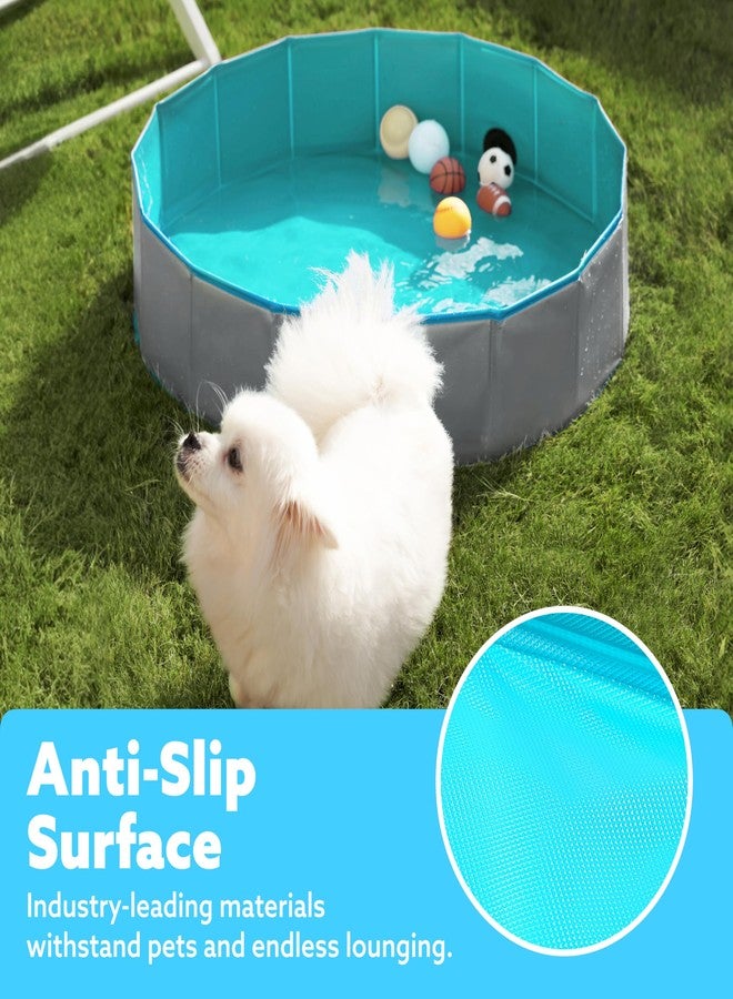 Sloosh Foldable Dog Bath Pool - Collapsible Dog Pet Pool Bathing Tub Kiddie Pool 32" x 8" (Grey) - Image 4