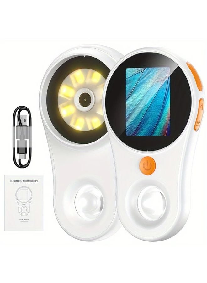 White Digital Microscope 500x Magnification 2 Inch IPS Screen Portable Handheld - Image 3
