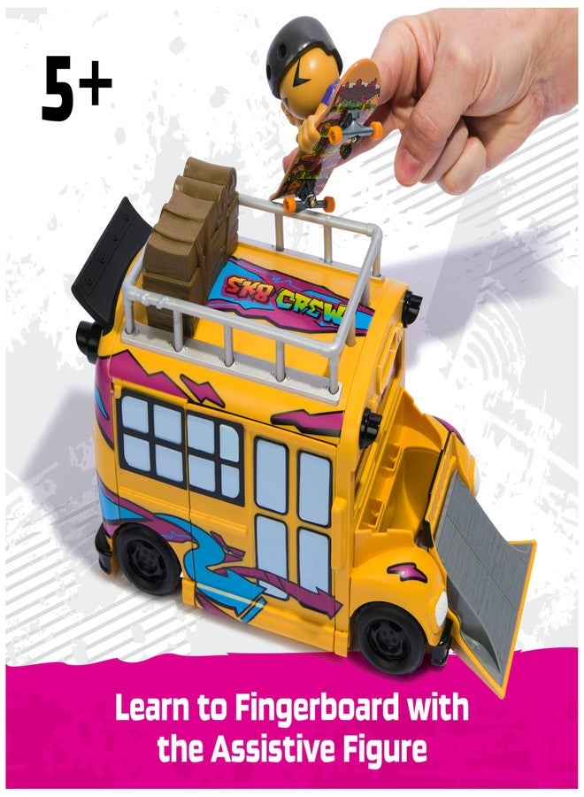 TECH DECK Sk8 Crew 2-in-1 Transforming Ultra Sk8 Bus & Storage with Fingerboard & Figure, Collectible Mini Skateboards, Kids Toys for Ages 5 and up - Image 3