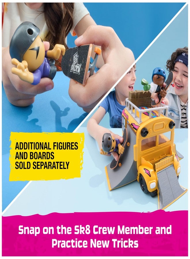 TECH DECK Sk8 Crew 2-in-1 Transforming Ultra Sk8 Bus & Storage with Fingerboard & Figure, Collectible Mini Skateboards, Kids Toys for Ages 5 and up - Image 4