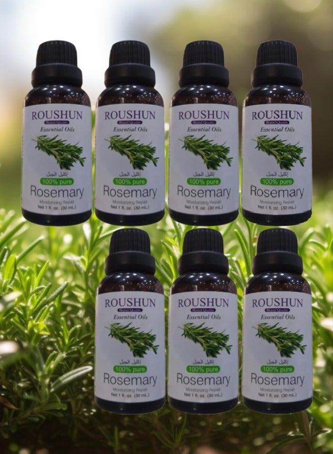 ROUSHUN 7 Pieces Pure Rosemary Essential Oil Clear 30ml