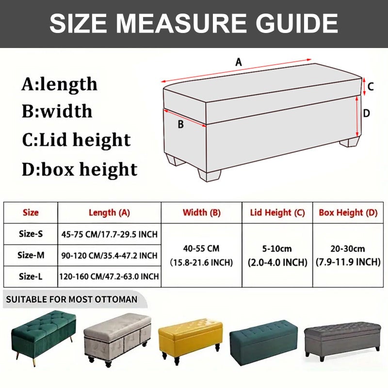 Eco-Ancheng Storage Ottoman Cover Rectangle Ottoman Slipcover Folding Storage Bench Cover Footrest Stool Slipcover Footstool Furniture Protector with Nonslip Elastic Bottom for Living Room (Medium 01) - Image 4
