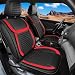 LINGVIDO Full Set Car Seat Covers Faux Nappa Leather Airbag Compatible and Waterproof Protectors for Sedans SUVs Breathable Interior for Active Families Pets and Commuters 5 Seats BlackRed - Image 2