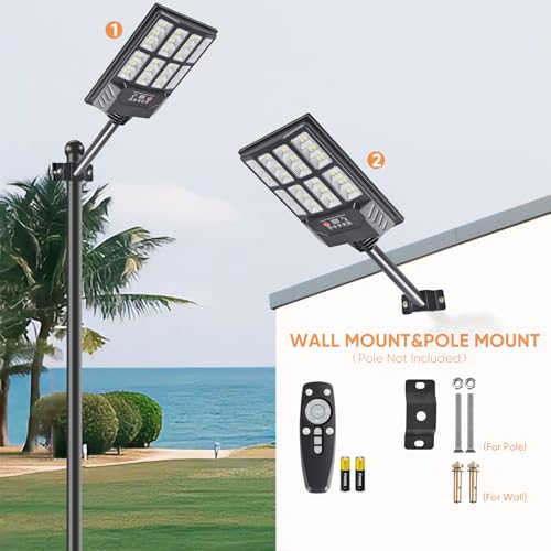MoMyofdy 6PACK Solar Lights Outdoor Waterproof, 6500K Dusk to Dawn Solar Street Light Motion Sensor with Remote Control, LED Security Light for Outside Garden Yard Parking Lot, Outdoor Flood Lights - Image 2