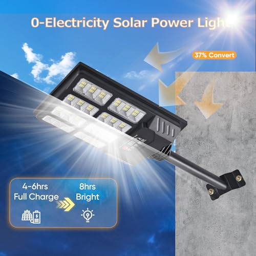 MoMyofdy 6PACK Solar Lights Outdoor Waterproof, 6500K Dusk to Dawn Solar Street Light Motion Sensor with Remote Control, LED Security Light for Outside Garden Yard Parking Lot, Outdoor Flood Lights - Image 3
