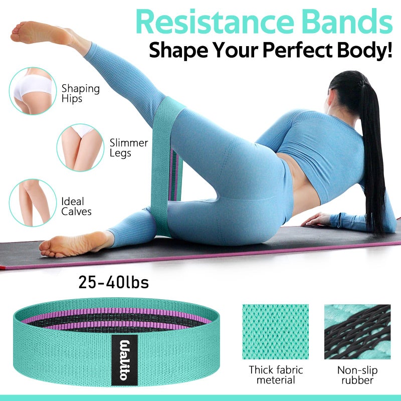 WALITO 7Pcs Barbell Pad Set for Hip Thrust - Squat Pad,Gym Accessories for Women with Bar Bad,Bench Press, with Gym Ankle Straps,Resistance Bands for Working Out,Lifting Strap,Carry Bag - Image 5