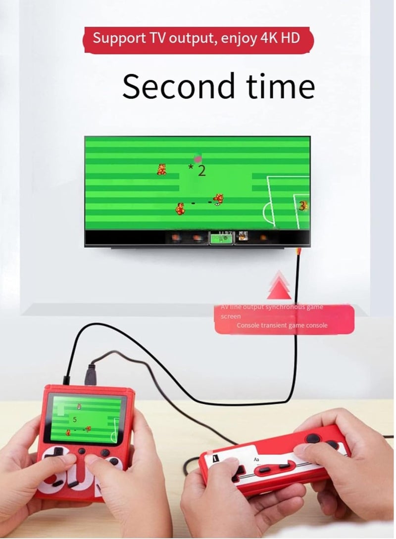 Handheld Game Console, Portable Retro Video Game Console with 400 Classical FC Games, 3-Inch Screen, 1020mAh Rechargeable Battery Support for Connecting TV and Two People to Play Together (Red).  - Image 2