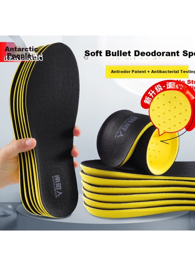Antarctic 3 Pairs Pack Odor-resistant Insoles Military Training Insoles Soft Elastic Long-lasting Anti-odor Antibacterial Shock-absorbing Running Shoes Insoles For Men And Women Size 46 - Image 1