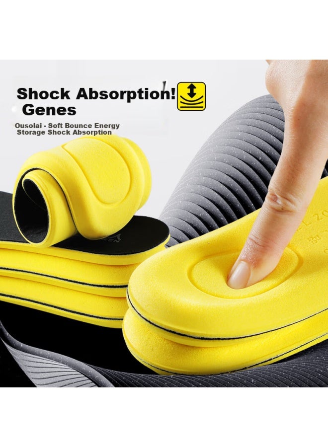 Antarctic 3 Pairs Pack Odor-resistant Insoles Military Training Insoles Soft Elastic Long-lasting Anti-odor Antibacterial Shock-absorbing Running Shoes Insoles For Men And Women Size 46 - Image 3
