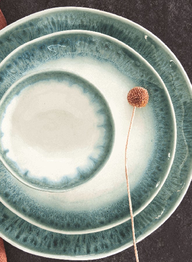 إيزي لايف طبق حساء عميق بورسلين مجموعة فروق دقيقة أخضر وأبيض  سم - Image 2