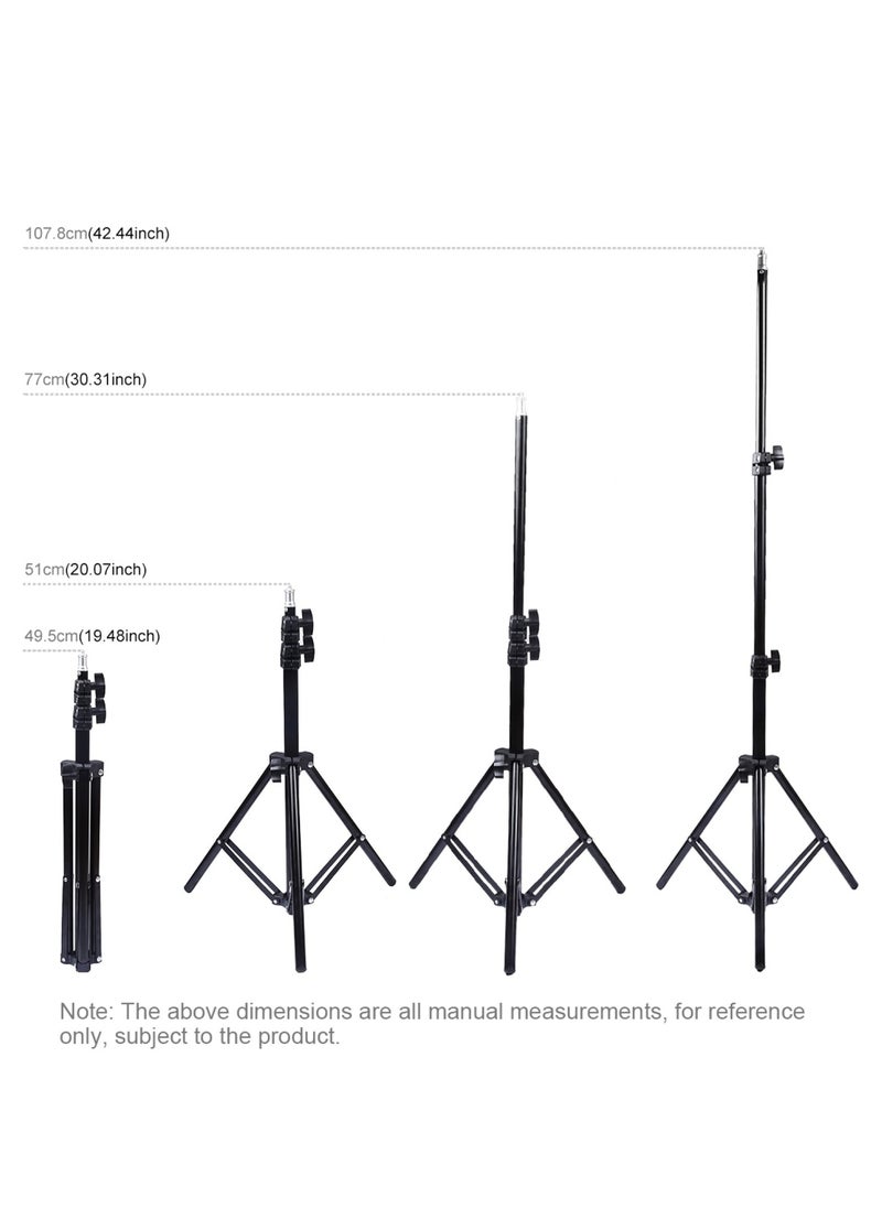 PULUZ 6.2 Inch/16cm Selfie Vlogging Ring Vedio Light Live Broadcast Kit With Adjustable Tripod Stand 42 Inch Equipped With 2 Cell Phone Holders Black  - Image 2