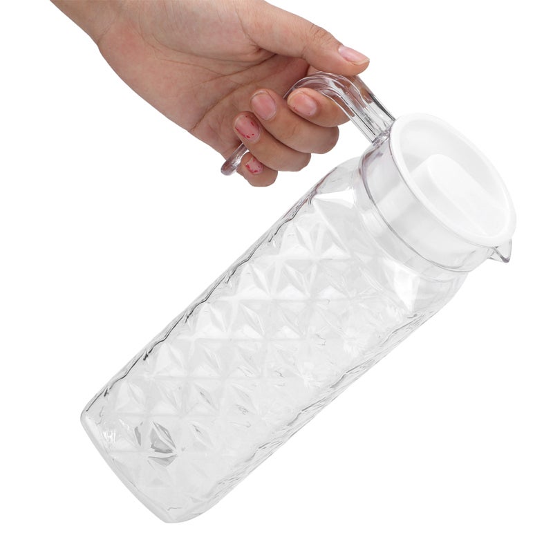 Transparent Acrylic Juice Pot - Diamond Pattern Design Fall Resistant Beverage Kettle for Home Kitchen Family Use - Image 4