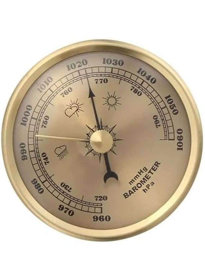 محطة الطقس الذهبية، بارومتر، هيكل معدني مقاوم للصدأ، معدات بقاء كبيرة في الهواء الطلق - Image 1