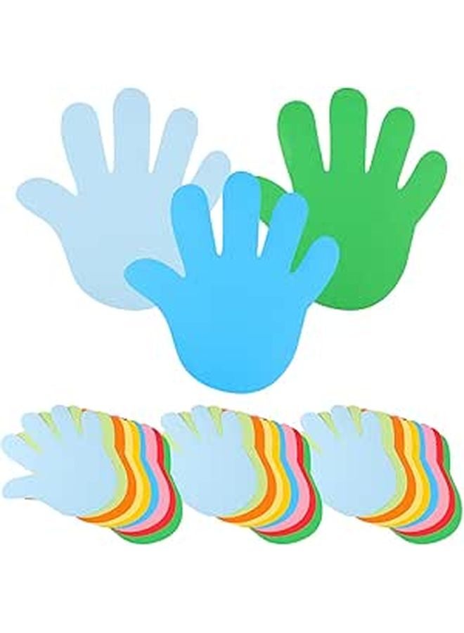 72 Pieces Colorful Hand Shape Paper Cutouts For Classroom Bulletin Board Wall Decor - Image 1