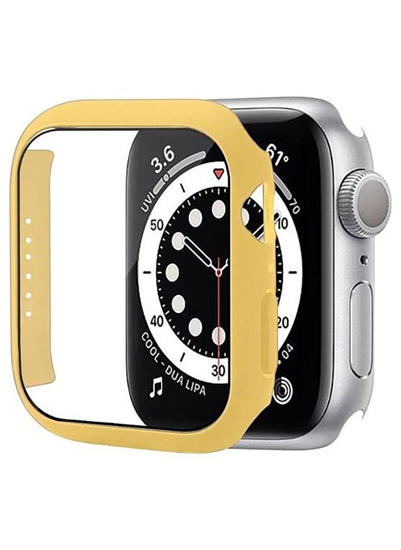 Generic - 2 In 1 PC Case + Film For Apple Watch Series 7 & 8 45mm - Yellow - Image 1