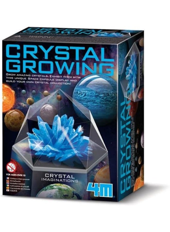 4M Crystal Imaginations Blue Crystal Grow Kit – Grow One Large Blue Crystal with Seed Mix Choices, Clear Display Dome & Mixing Tools – Educational Geology Experiment for Kids Ages 10+ | 00-03930/EU - Image 1