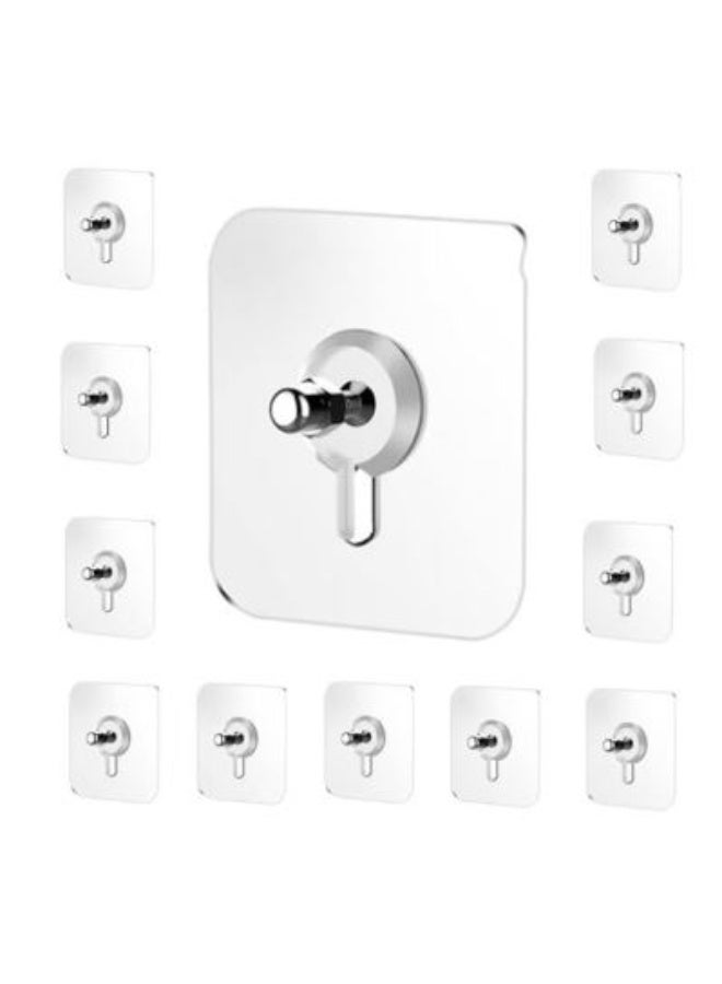 10 x Adhesive Wall Screws Hanging Nails for Hanging Adhesive Screws Wall Mounting Hooks for Kitchen, Bathroom, Bedroom, Living Room - Image 1