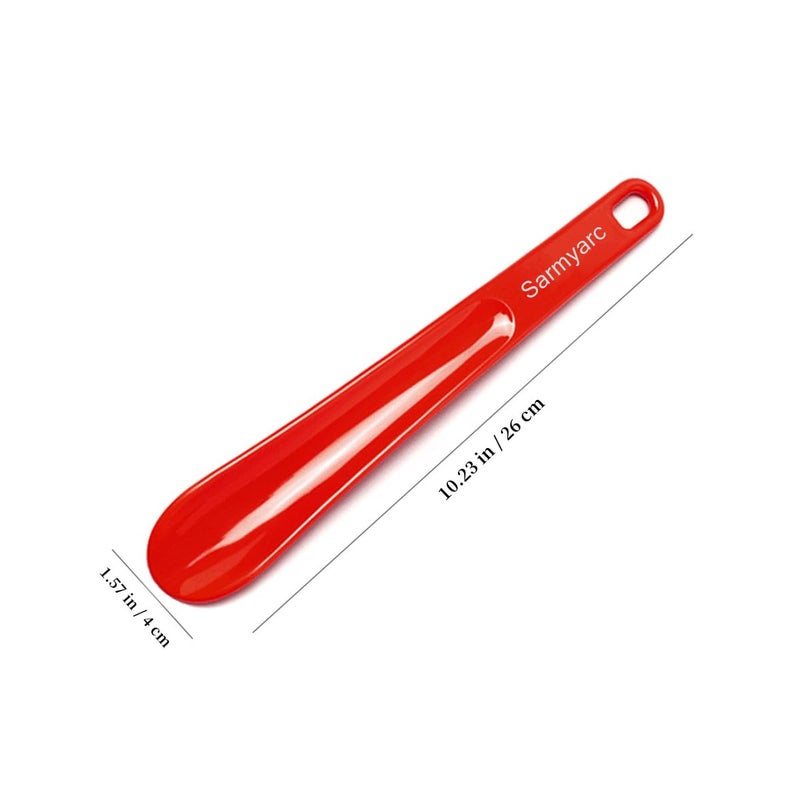 Sarmyarc Shoe Horn,2 Pack Plastic Shoe Horns, 10.3 Inches - Shoe Horns for Men, Women,Seniors& Kids Portable for Travel Use (Red/Black) - Image 4