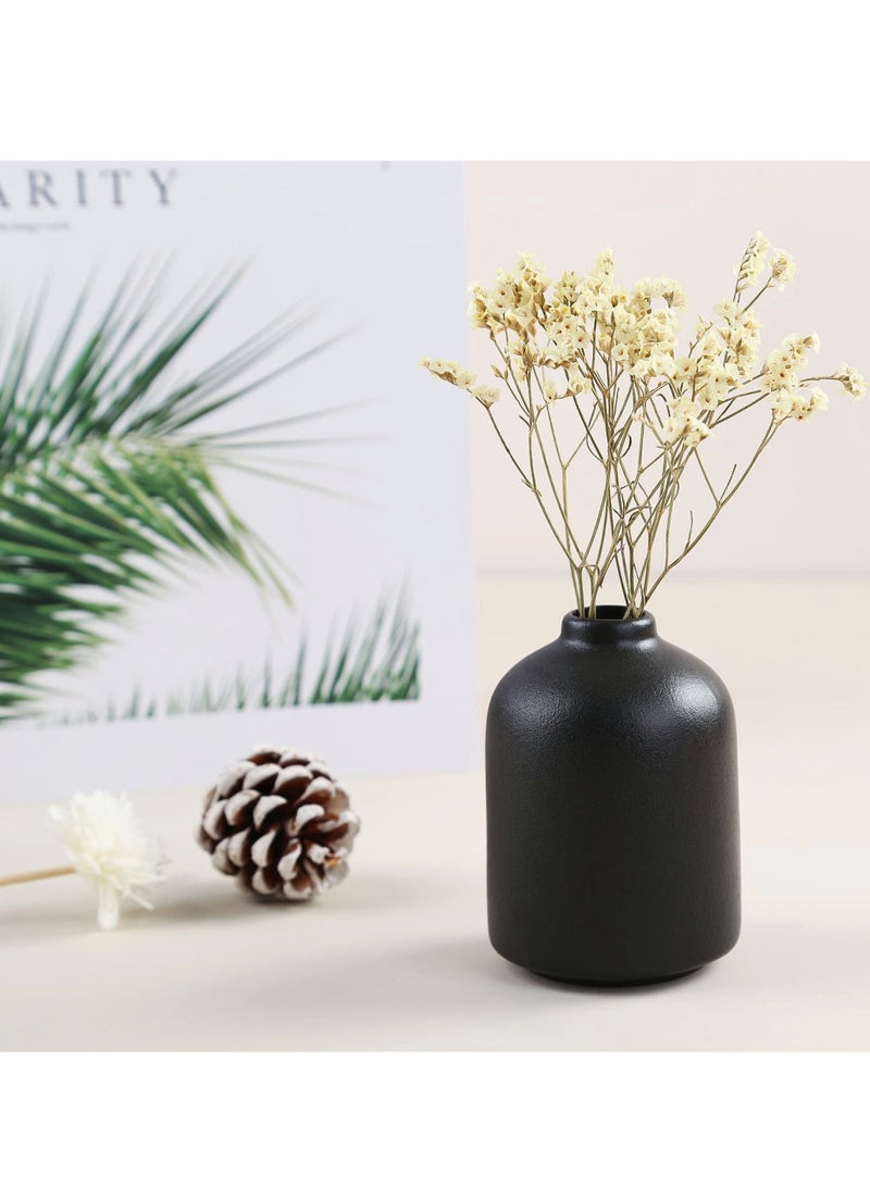 Captaintech Ceramic Vase for Home Decor, Ceramic Vase,  Dried Flower Vase, Living Room Decoration, Flower Arrangement Decoration Shooting Props, The Best Gift (Black) - Image 2