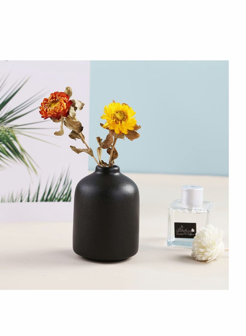 Captaintech Ceramic Vase for Home Decor, Ceramic Vase,  Dried Flower Vase, Living Room Decoration, Flower Arrangement Decoration Shooting Props, The Best Gift (Black) - Image 3