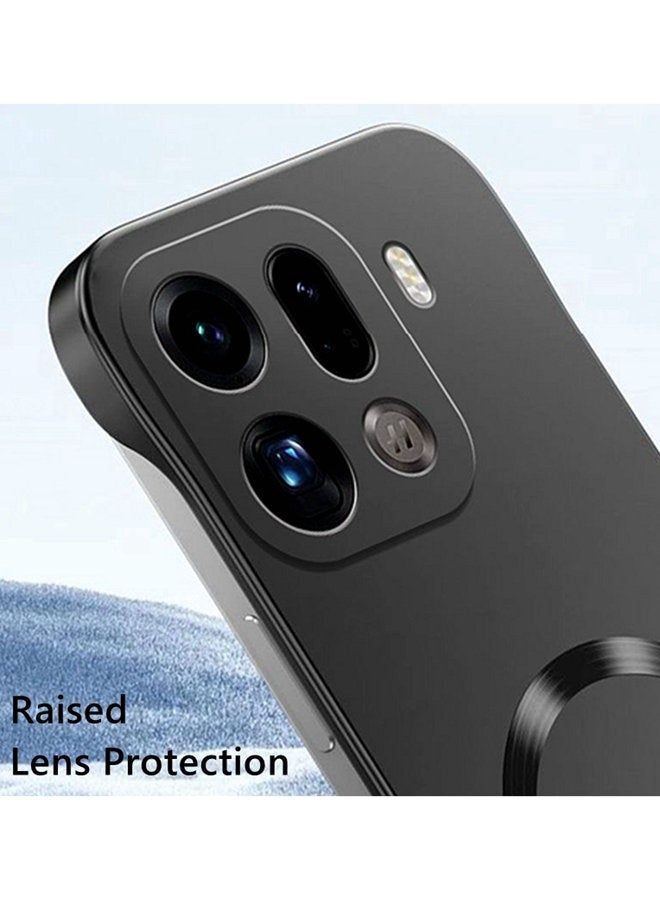 لحافظة Oppo Find X9 Pro، حماية عدسة الكاميرا، فائقة النحافة، بدون حواف، تدعم الشحن اللاسلكي، غطاء Oppo Find X9 Pro 5G واقي من الصدمات ومغناطيسي بلون موحد - Image 3