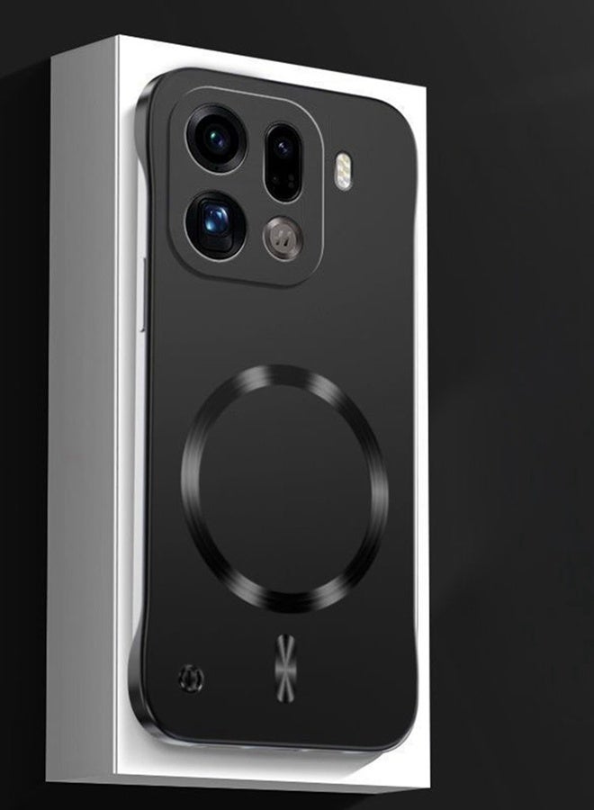 لحافظة Oppo Find X9 Pro، حماية عدسة الكاميرا، فائقة النحافة، بدون حواف، تدعم الشحن اللاسلكي، غطاء Oppo Find X9 Pro 5G واقي من الصدمات ومغناطيسي بلون موحد - Image 1