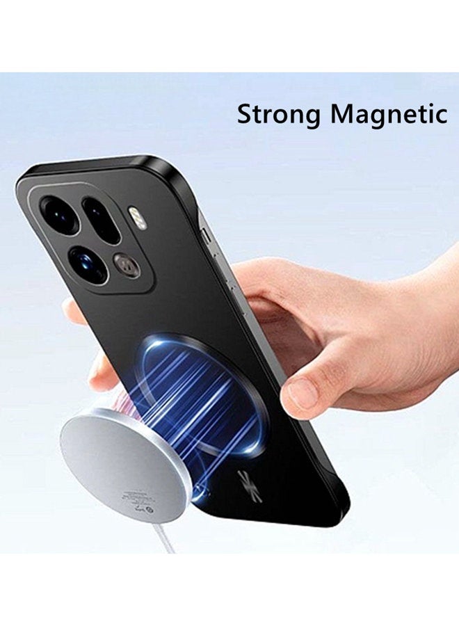 لحافظة Oppo Find X9 Pro، حماية عدسة الكاميرا، فائقة النحافة، بدون حواف، تدعم الشحن اللاسلكي، غطاء Oppo Find X9 Pro 5G واقي من الصدمات ومغناطيسي بلون موحد - Image 4