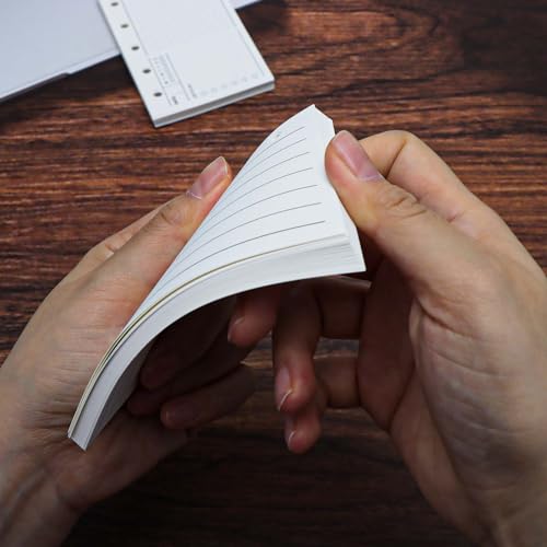 Mogoostry A8 5-Hole Punched Refill Paper, 3 Pack A8 Size Mini Binder Filler Paper, Lined Grid Blank Paper Planner Refills Loose Leaf Paper Inserts, 40 Sheets Per Pack, Total 120 Sheets - Image 3