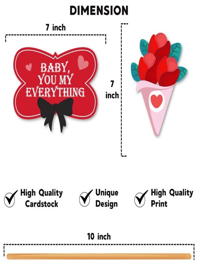 Festiko® 26 Pcs Happy Valentine's Day Photobooth Props, Valentine's Decorations, Happy Valentine's Day, Valentine Props - Image 3