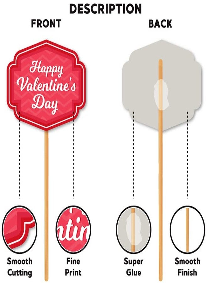 Festiko® 26 Pcs Happy Valentine's Day Photobooth Props, Valentine's Decorations, Happy Valentine's Day, Valentine Props - Image 4