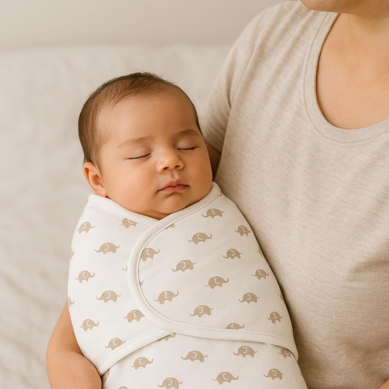 ASHMEN 100% Cotton Adjustable Baby Swaddle Wrap – Soft Readymade Swaddle for New Born 0-3 Months Swaddle for New Born Baby | New Born Baby Gifts -Multicolor - Image 3