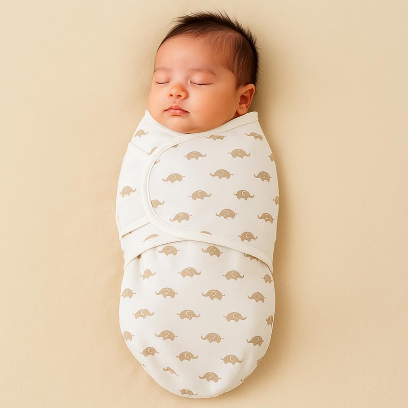 ASHMEN 100% Cotton Adjustable Baby Swaddle Wrap – Soft Readymade Swaddle for New Born 0-3 Months Swaddle for New Born Baby | New Born Baby Gifts -Multicolor - Image 1