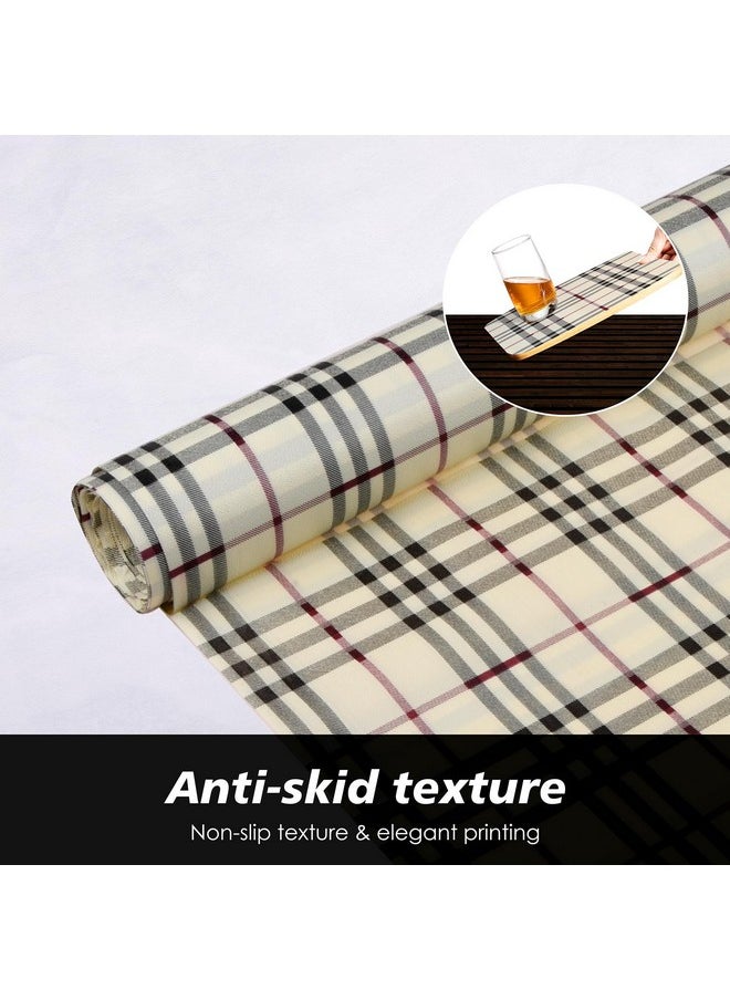 Kuber Industries - Kuber Industries Shelf Liner | Kitchen Cabinet Shelf Protector | Kitchen Liners for Cabinets and Drawers | Drawer Liner Mat | Check-Design Shelf Liner Cabinet Mat | 3 MTR | Cream - Image 1