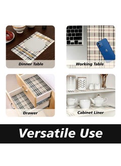 Kuber Industries Kuber Industries Shelf Liner | Kitchen Cabinet Shelf Protector | Kitchen Liners for Cabinets and Drawers | Drawer Liner Mat | Check-Design Shelf Liner Cabinet Mat | 3 MTR | Cream  - Image 4