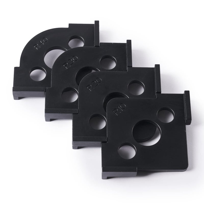 HERMIT TOOLS Pack of 4 Radius Jig Router Templates Corner Radius Routing TemplatesRouting Rounded Corners Router Bit Templates for Woodworking Routing 8 Different Radius Set