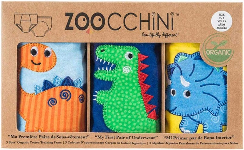 Zoocchini Boys Training Pants, Age 2/3 Years, Jurassic Pals, Pack of 3 - Image 1
