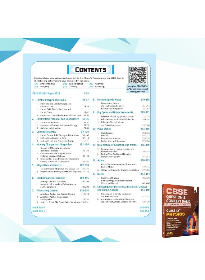 PW CBSE Question & Concept Bank (QCB) Class 12 Physics 2024 - 2025 Chapter-wise and Topic-wise Solved Questions