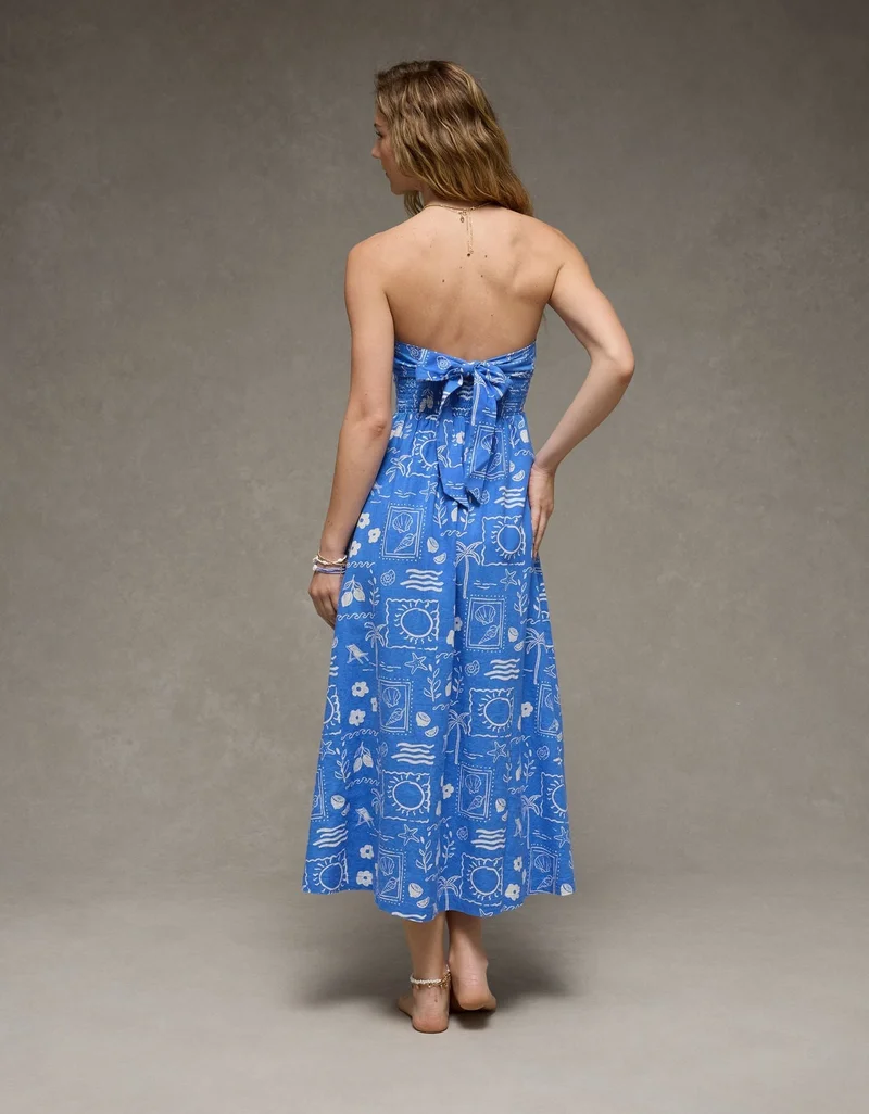 American Eagle AE Strapless Corset Midi Dress