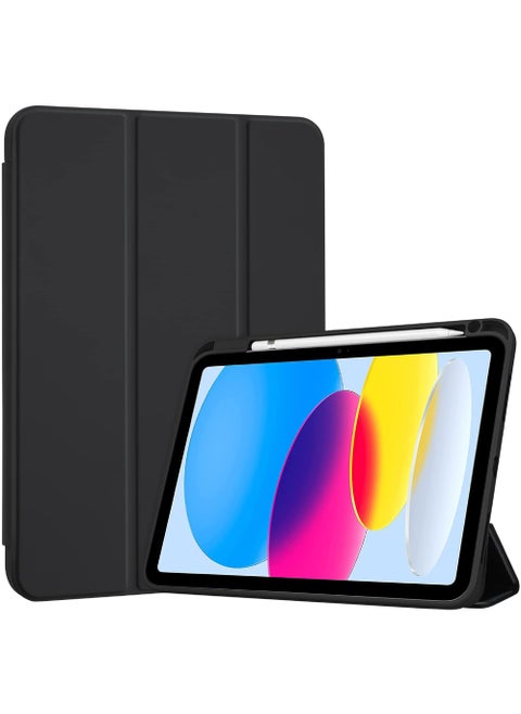 حافظة لجهاز iPad (A16) 11 بوصة 2025/iPad 10 10.9 بوصة 2022، غطاء خلفي شفاف مع حامل قلم، وغطاء حافظة مع خاصية السكون/التنشيط التلقائي لجهاز iPad 10 10.9 بوصة 2022/iPad 11 11 بوصة 2025