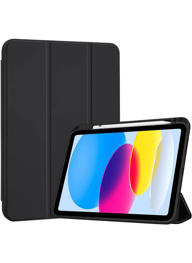 روك بو - حافظة لجهاز iPad (A16) 11 بوصة 2025/iPad 10 10.9 بوصة 2022، غطاء خلفي شفاف مع حامل قلم، وغطاء حافظة مع خاصية السكون/التنشيط التلقائي لجهاز iPad 10 10.9 بوصة 2022/iPad 11 11 بوصة 2025 - Image 1
