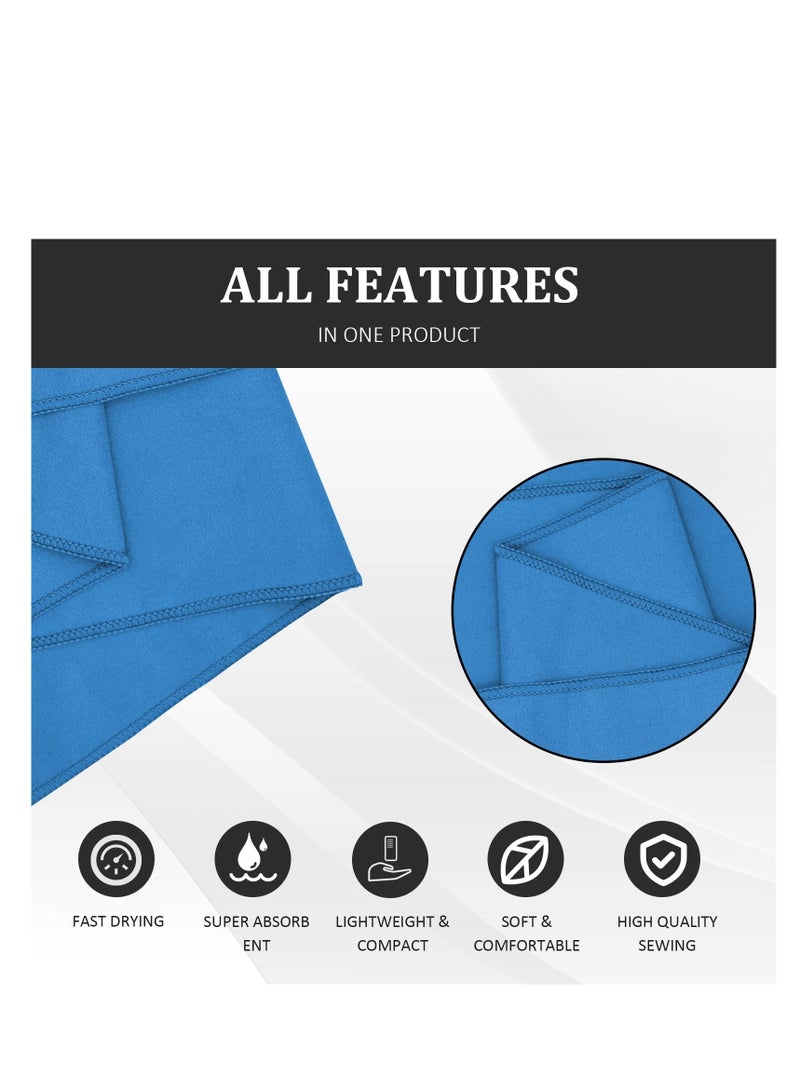 SYOSI Microfiber Towel, Quick Dry Lightweight Towel in 6 Colours, Super Absorbent and Fast Drying Camping Towel for Travel, Sports, Camping, Gym, Beach, Vacation (M-50cm x 100cm) (Blue) - Image 4