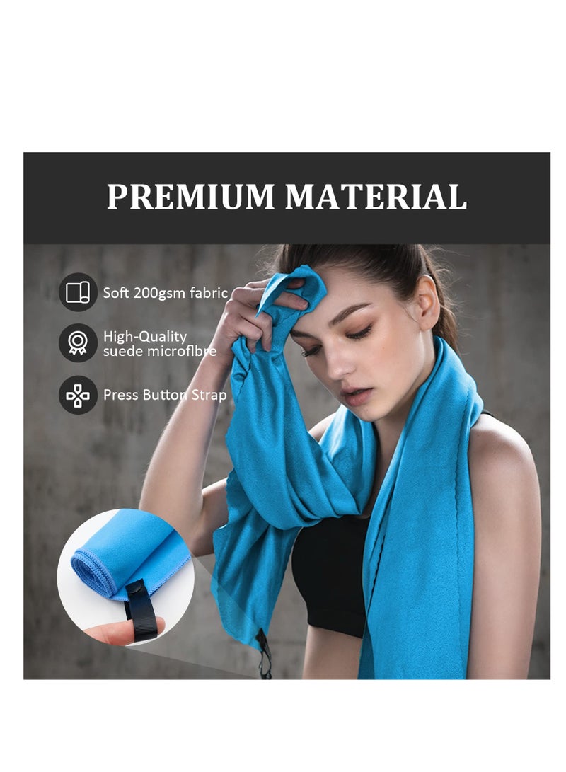 SYOSI Microfiber Towel, Quick Dry Lightweight Towel in 6 Colours, Super Absorbent and Fast Drying Camping Towel for Travel, Sports, Camping, Gym, Beach, Vacation (M-50cm x 100cm) (Blue) - Image 5